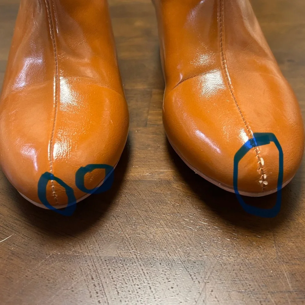 Arden Wohl Cri De Coeur Vegan Leather Booties with Lucite Heel Size 8 - Picture 8 of 13